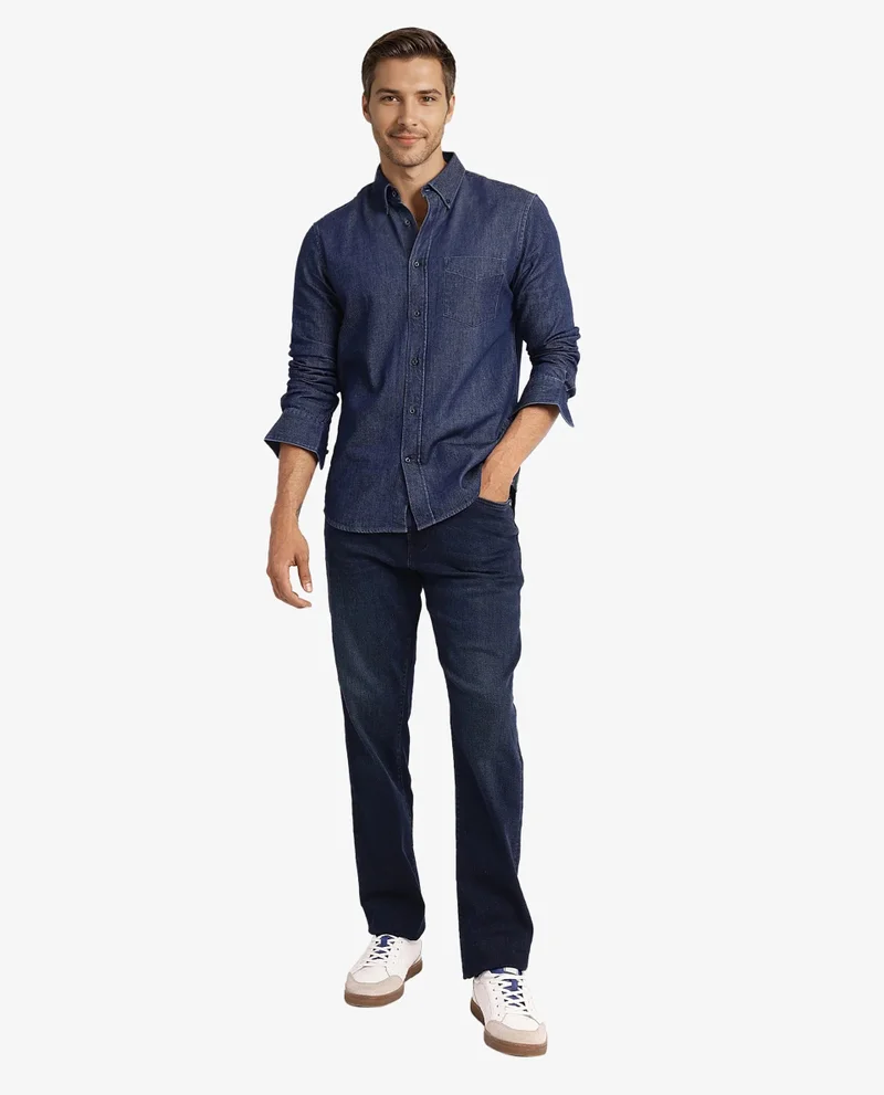 Rare Rabbit Men's Full Sleeves Denim Shirt