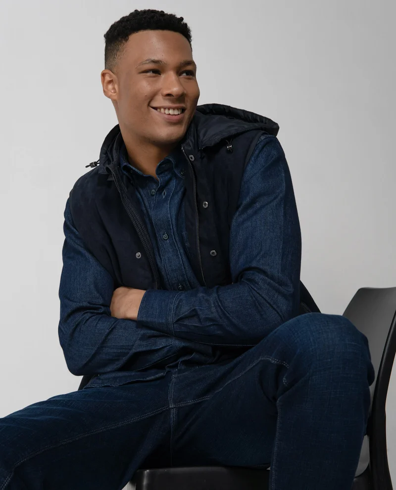 Rare Rabbit Men's Full Sleeves Denim Shirt