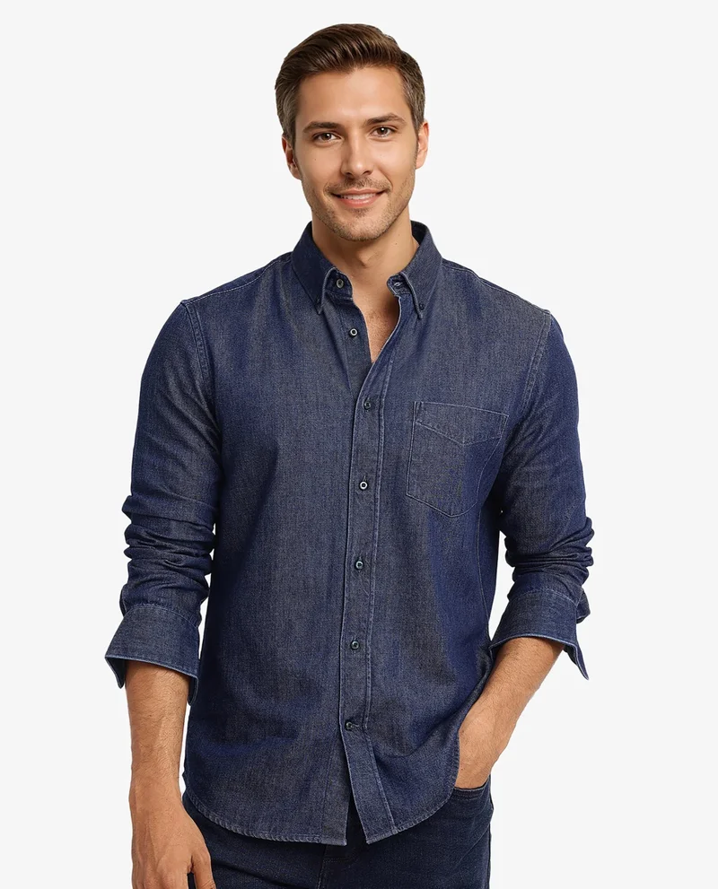 Rare Rabbit Men's Full Sleeves Denim Shirt