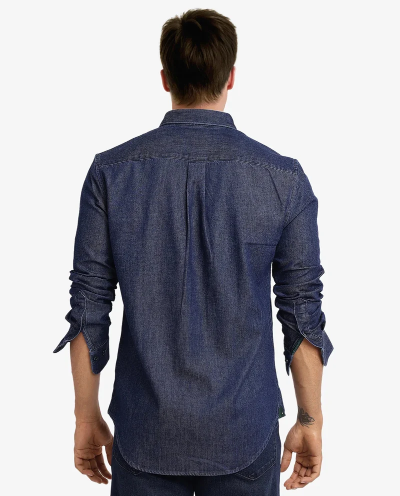 Rare Rabbit Men's Full Sleeves Denim Shirt