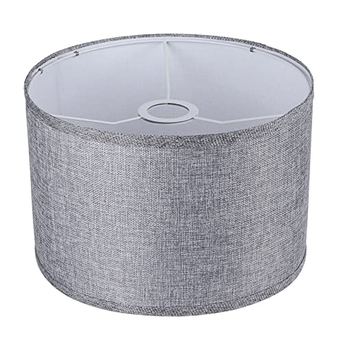 Rottogoon 11"x11"x8" Assembly Required Lampshade for Floor Lamp, Table Lamp, Bedside Lamp, Fabric Drum Lampshade Classic Modern Style, Spider Fitter, Linen - Gray - Image 1