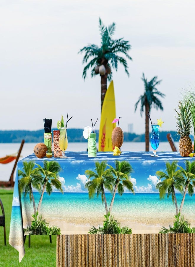 Dydamud Summer Beach Tablecloths, Beach Themed Party Decorations 3pcs Hawaiian Tablecloth Waterproof Table Cover for Pool Beach Party Supplies - Image 2