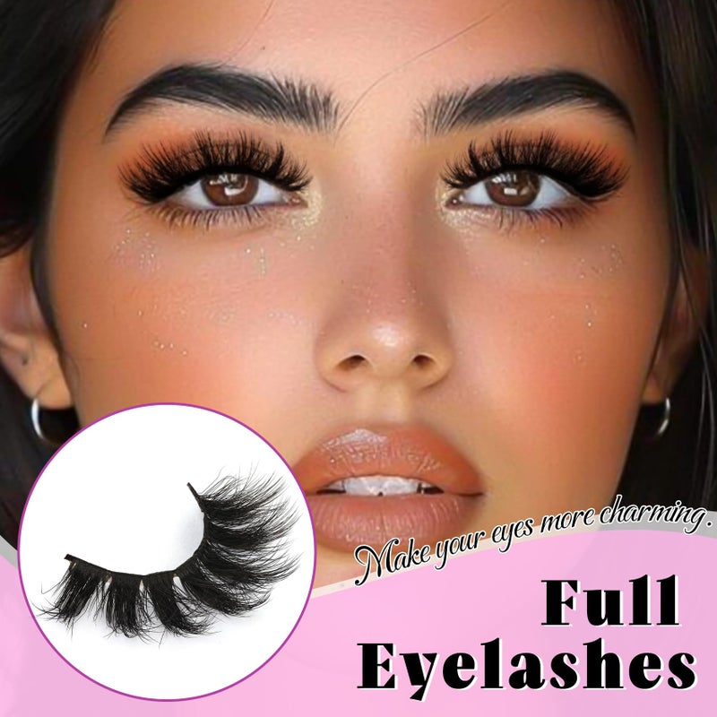Losha False Lashes Super Fluffy Faux Mink Eyelashes Dramatic Long and Full Fake Eyelashes 7 Pairs Pack Volume Lashes - Image 4