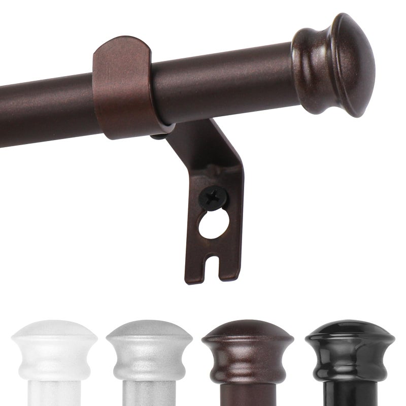 CorkLatta Bronze Curtain Rods for Windows 30 or 45 Inches with Brackets,Decorative 5/8 Inch Diameter Small Window Curtain Rod Set for Bedroom, Room Divider, Living Room, Kitchen, Bathroom - Image 1