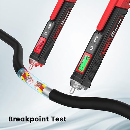 KAIWEETS Voltage Tester/Non-Contact Voltage Tester with Signal, Dual Range AC 12V/70V-1000V, Live/Null Wire Tester, Electrical Tester with LCD Display, Buzzer Alarm (not include battery, black red) - Image 5