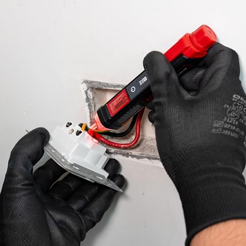 KAIWEETS Voltage Tester/Non-Contact Voltage Tester with Signal, Dual Range AC 12V/70V-1000V, Live/Null Wire Tester, Electrical Tester with LCD Display, Buzzer Alarm (not include battery, black red) - Image 2