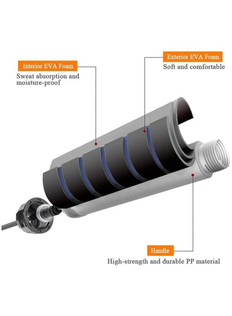 Black green 2.8M skipping rope, PVC/steel wire tangle free fast skipping rope, handle with anti slip breathable foam, ball bearing, suitable for women, men and children, adjustable steel skipping rope exercise, suitable for fitness, family exercise and slim figure - Image 5