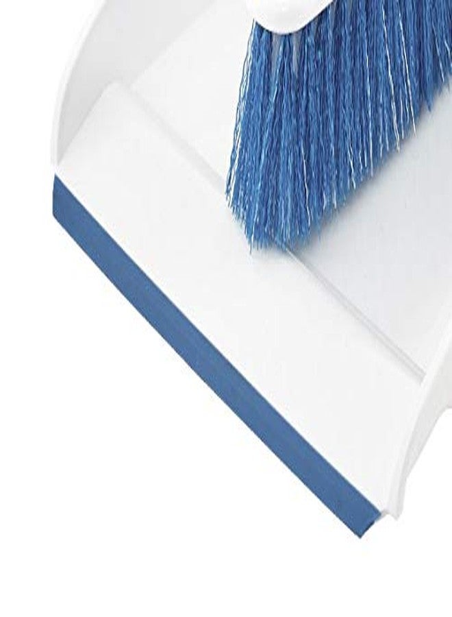 Superio Dustpan and Brush Set, Hand Broom with Ergonomic Grip Handle - Rubber Edge for Easy Dirt Pickup, Durable Material - Blue Hand Brush by Superio - Image 4
