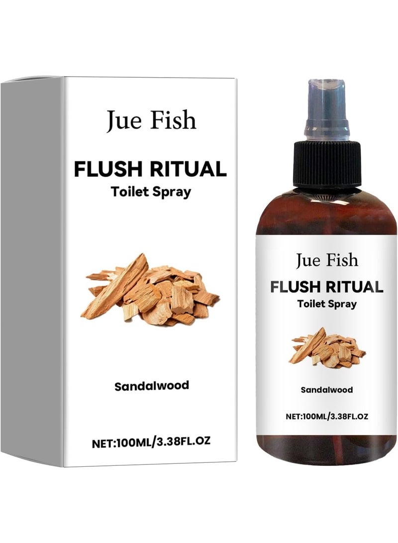 JUE-FISH 100ml Premium Sandalwood Air Freshener Toilet Spray & Ultra-Soft Bath Towel Set, Odor Eliminator, Highly Absorbent Machine Washable Towels, Lightweight Hand Towels & Washcloths - Image 1