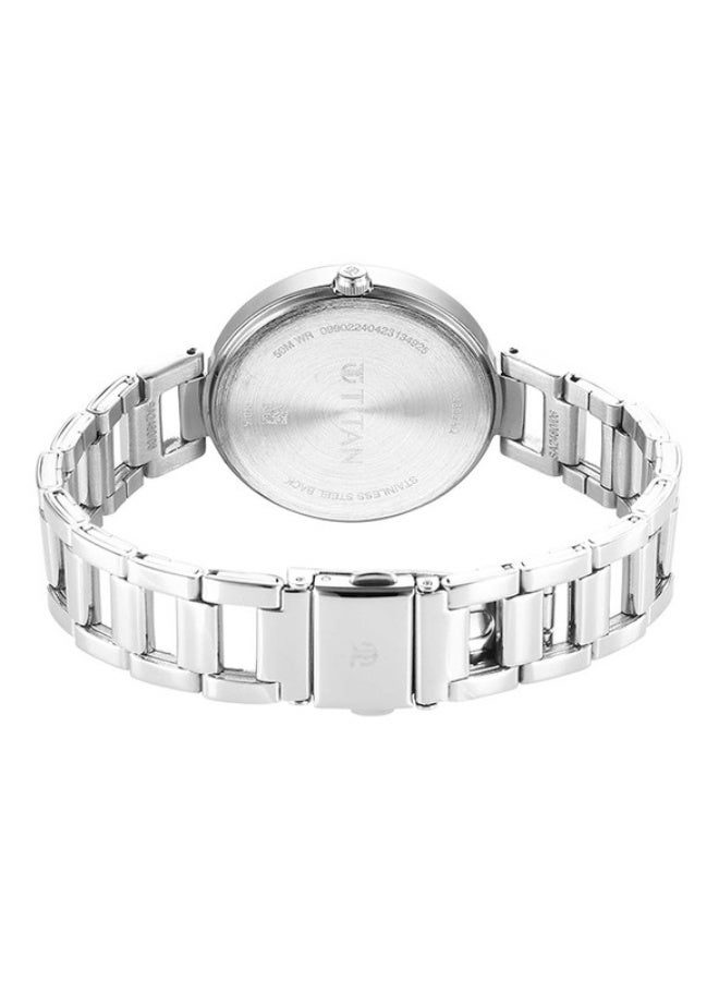 Titan Purple Analogue Black Round Dial Silver Stainless Steel Strap Watch for Women -2480SM13 - Image 5