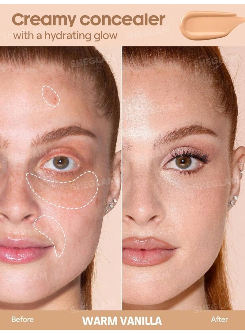 SHEGLAM Like Magic Hydrating Concealer - Warm Vanilla – كونسيلر مرطب بلمسة طبيعية - Image 4