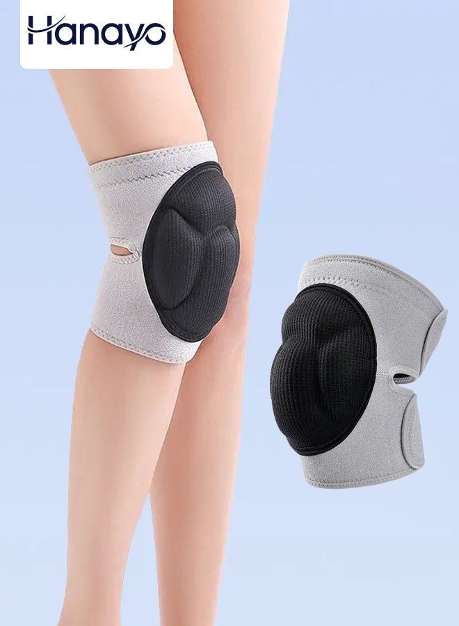 Hanayo Knee Pad 1 Pcs Anti-collision Turtle Shell Sponge Knee Pad for Women and Men Non-Slip Knee Protection Ideal for Dance Skiing Riding Sports(Grey+Black) - Image 1