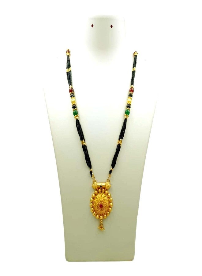 Swaroop Designer Mangalsutra For Women Stylish New Gold Plated Mangalsutra Long Size Heavy Design Long Black Bead Chain 65 - Image 2