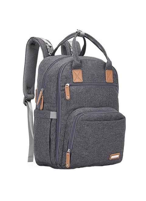 Diaper Bag Large Unisex Multifunctional Backpack with Changing Pad and Stroller Straps, Dark Gray - Versatile and Stylish