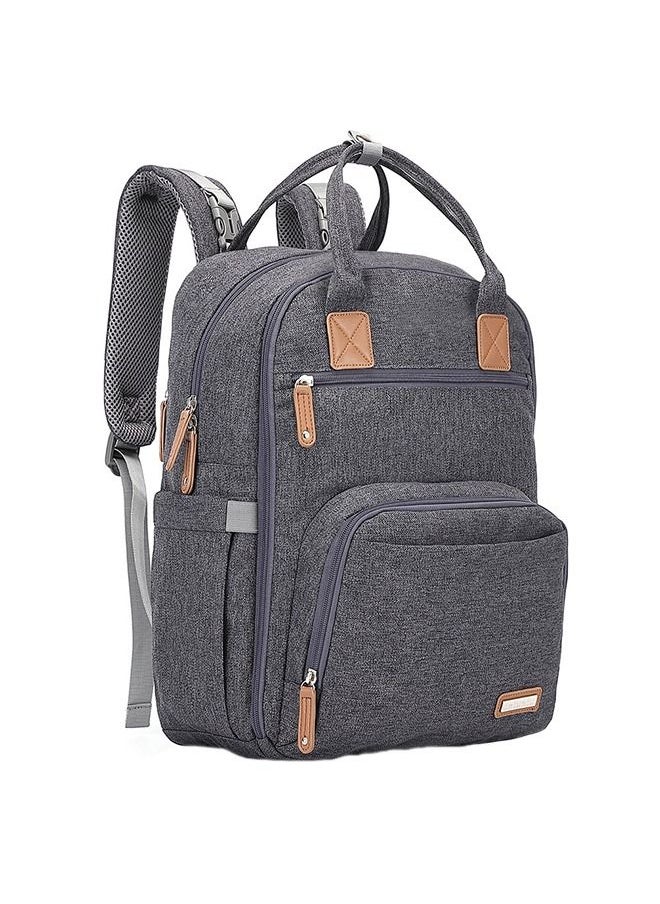 iniuniu - Diaper Bag Large Unisex Multifunctional Backpack with Changing Pad and Stroller Straps, Dark Gray - Versatile and Stylish - Image 1