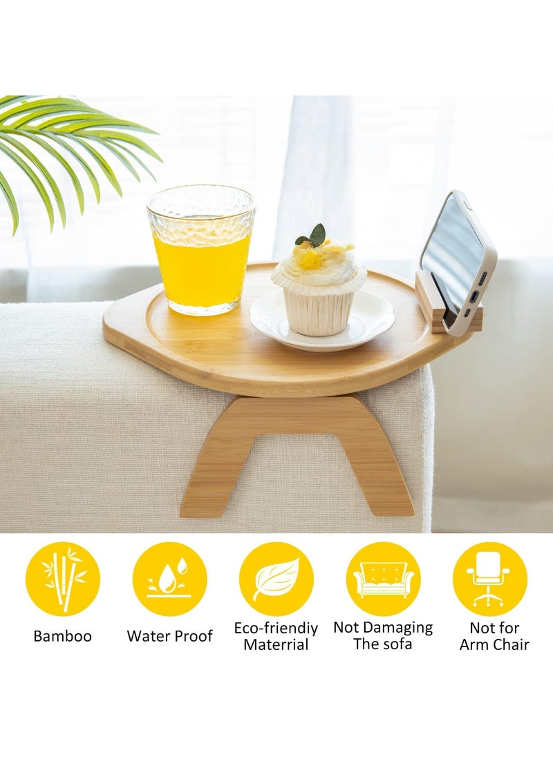SYOSI - SYOSI Table Sofa Armrest Tray, Sofa Arm Tray with 360° Rotating Holder, Ideal Gift for Eating and Drink - Image 1