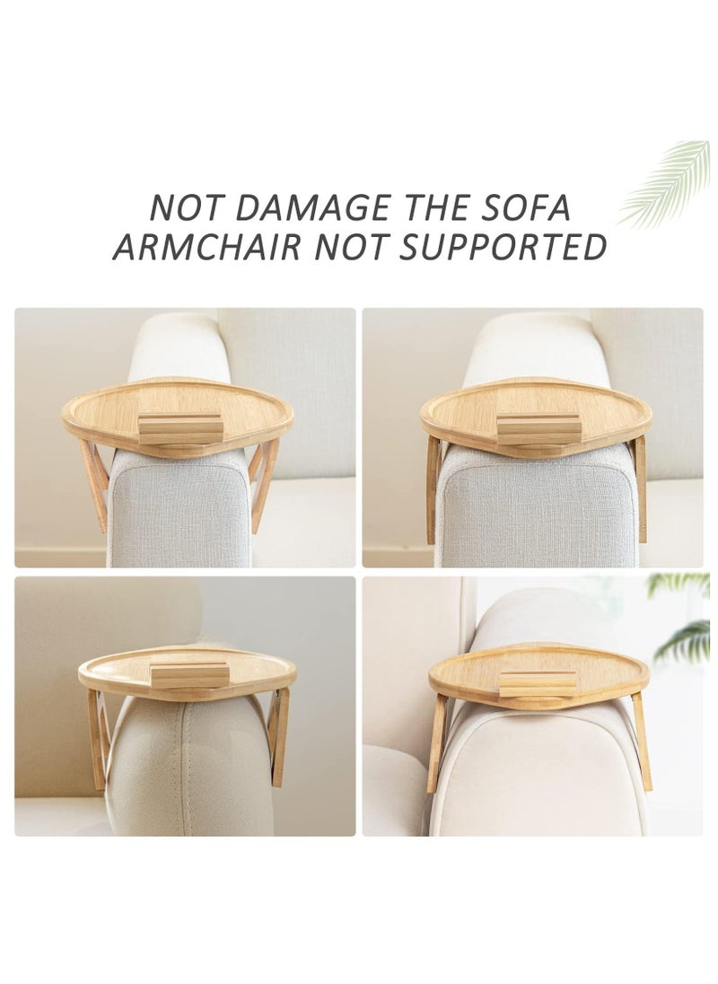 SYOSI - SYOSI Table Sofa Armrest Tray, Sofa Arm Tray with 360° Rotating Holder, Ideal Gift for Eating and Drink - Image 1
