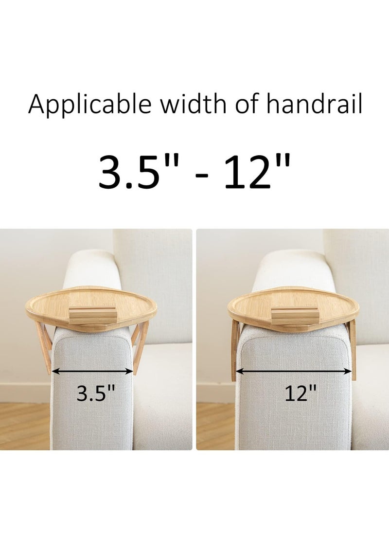 SYOSI - SYOSI Table Sofa Armrest Tray, Sofa Arm Tray with 360° Rotating Holder, Ideal Gift for Eating and Drink - Image 1
