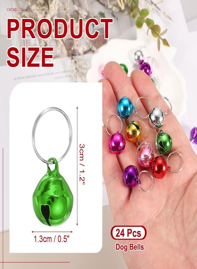 PATIKIL 24 PCS Dog Bell, Mini Cat Bell Small Pet Collar Bells Keychain Cute Bulk Metal Loud Jingle for Dog Collar Charm Pendant Necklace DIY Crafts Christmas Tree Decorations, Green - Image 2