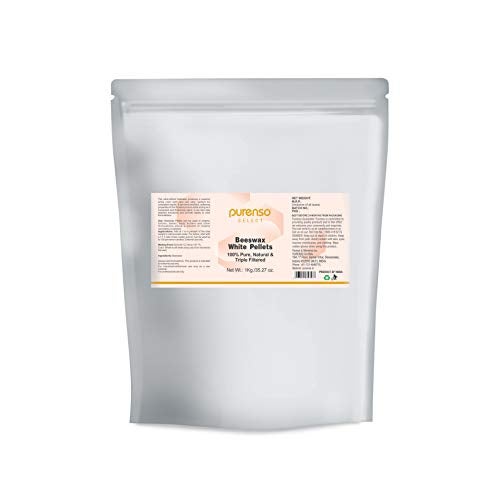 Purenso Select - 100% Organic White Beeswax Pellets, Triple Filtered, 1Kg I For Candle and Lotion Making, Food Grade Beeswax for Candle Making, Beeswax Pastilles Organic, Bees Wax Melts for Lotion - Image 1