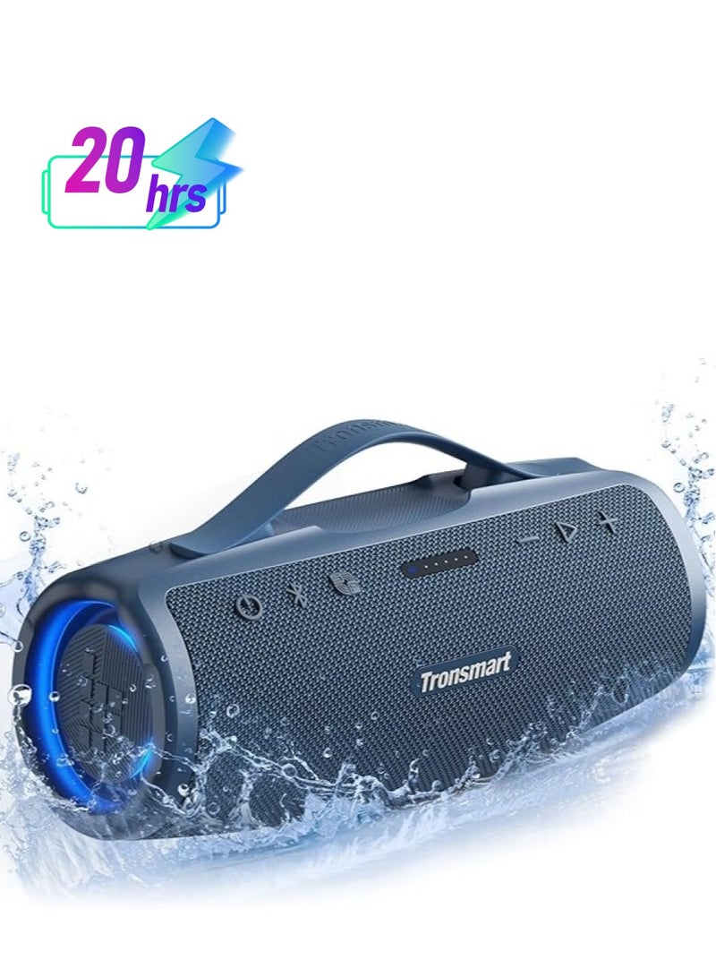 Tronsmart Mirtune S100 Portable Bluetooth Speaker, 50W Punchy Bass &Clear Treble, Retractable Handle, 20H Playtime, IPX7 Waterproof, Customize EQ, Built-in Powerbank for Outdoor, Camping, Beach(Blue) - Image 1