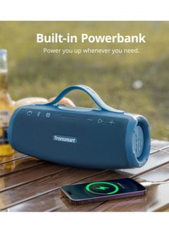 Tronsmart Tronsmart Mirtune S100 Portable Bluetooth Speaker, 50W Punchy Bass &Clear Treble, Retractable Handle, 20H Playtime, IPX7 Waterproof, Customize EQ, Built-in Powerbank for Outdoor, Camping, Beach(Blue)  - Image 4