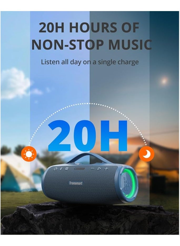 Tronsmart Mirtune S100 Portable Bluetooth Speaker, 50W Punchy Bass &Clear Treble, Retractable Handle, 20H Playtime, IPX7 Waterproof, Customize EQ, Built-in Powerbank for Outdoor, Camping, Beach(Blue) - Image 3