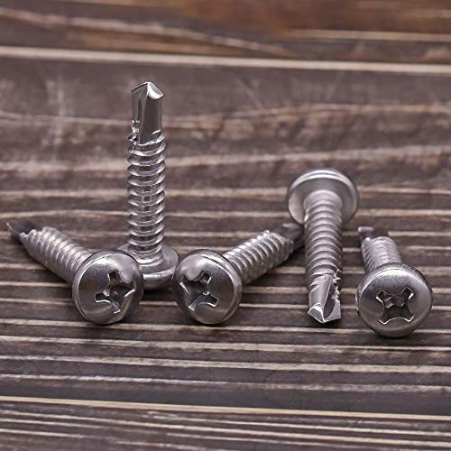 EASTLO #6 x 1/2" Pan Head Self Drilling Screws, Phillips Drive, 410 Stainless Steel Sheet Metal Screws,Self Tapping, Dovetail, Pack of 100 - Image 4