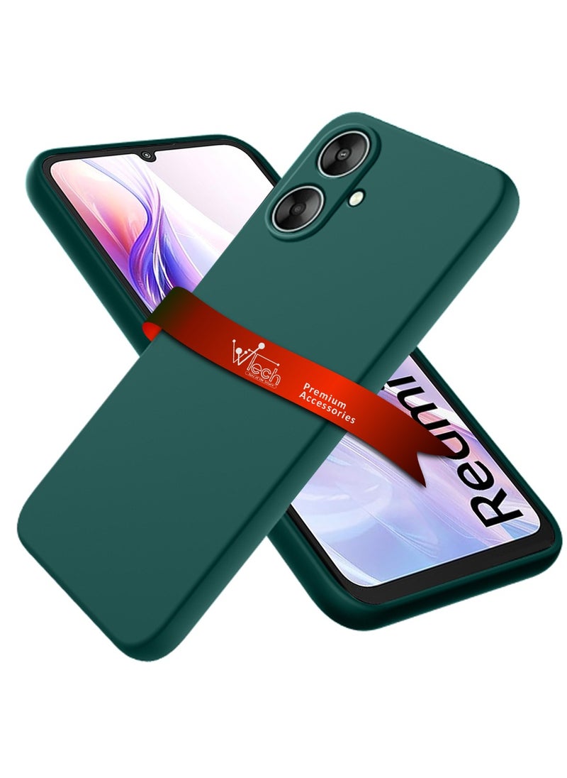 Wtech Xiaomi Redmi 13C 5G 2023 Premium Liquid Silicone Case Cover Dark Green  - Image 1