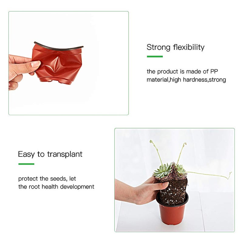 JERIA 200-Pack 4 Inch Plastic Nursery Pots Come with 200 Pcs Labels, Seedling Flower Plant Container and Seed Starting Pots - Image 5