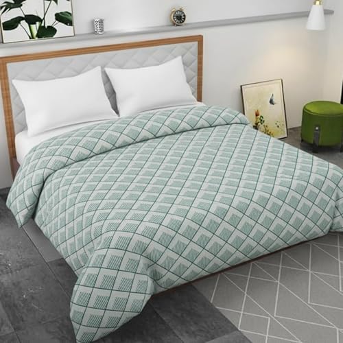 BELVOSTUM 280 TC Luxurious Glace Cotton Duvet Cover/Comforter Cover/AC Quilt Cover King Size/Dohar/90 X100 Inches - (Green) - Image 1