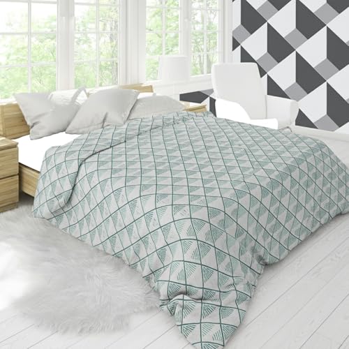 BELVOSTUM 280 TC Luxurious Glace Cotton Duvet Cover/Comforter Cover/AC Quilt Cover King Size/Dohar/90 X100 Inches - (Green) - Image 3