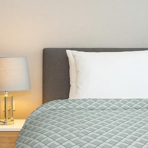 BELVOSTUM 280 TC Luxurious Glace Cotton Duvet Cover/Comforter Cover/AC Quilt Cover King Size/Dohar/90 X100 Inches - (Green) - Image 4