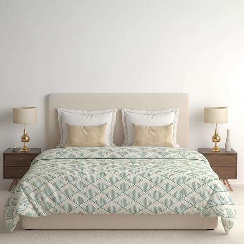 BELVOSTUM 280 TC Luxurious Glace Cotton Duvet Cover/Comforter Cover/AC Quilt Cover King Size/Dohar/90 X100 Inches - (Green) - Image 5
