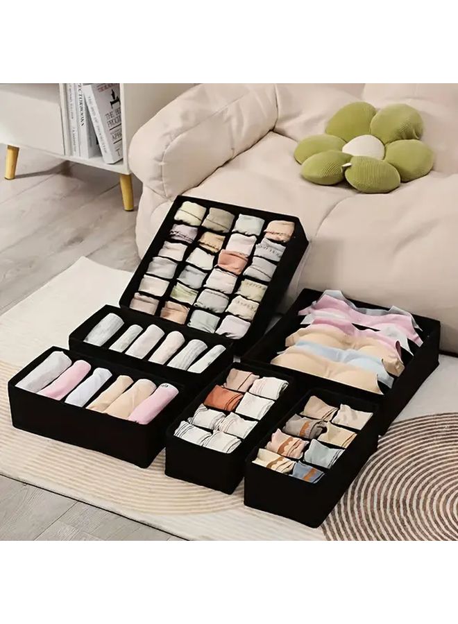 Black 24 Grids Foldable Underwear Bra Storage Box With Lid Breathable Mesh Organizer - Image 5