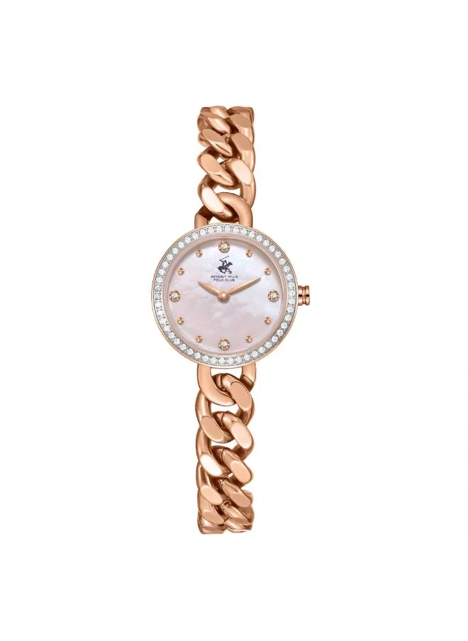 بيفرلي هيلز بولو كلوب BEVERLY HILLS POLO CLUB BP3738X.430 Women's Analog Display Watch & Metal Strap Rose Gold