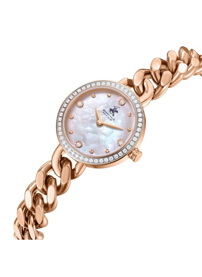 بيفرلي هيلز بولو كلوب BEVERLY HILLS POLO CLUB BP3738X.430 Women's Analog Display Watch & Metal Strap Rose Gold