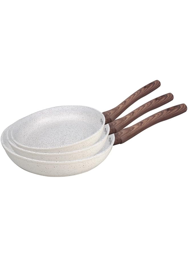 بارفيت طقم مقلاة من الألومنيوم المزور مكون من 3 قطع باللونين الكريمي والبني Hffs 6003 1C