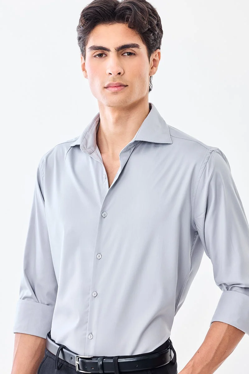 سنيتش قميص فاخر بقصة ضيقة قابلة للتمدد