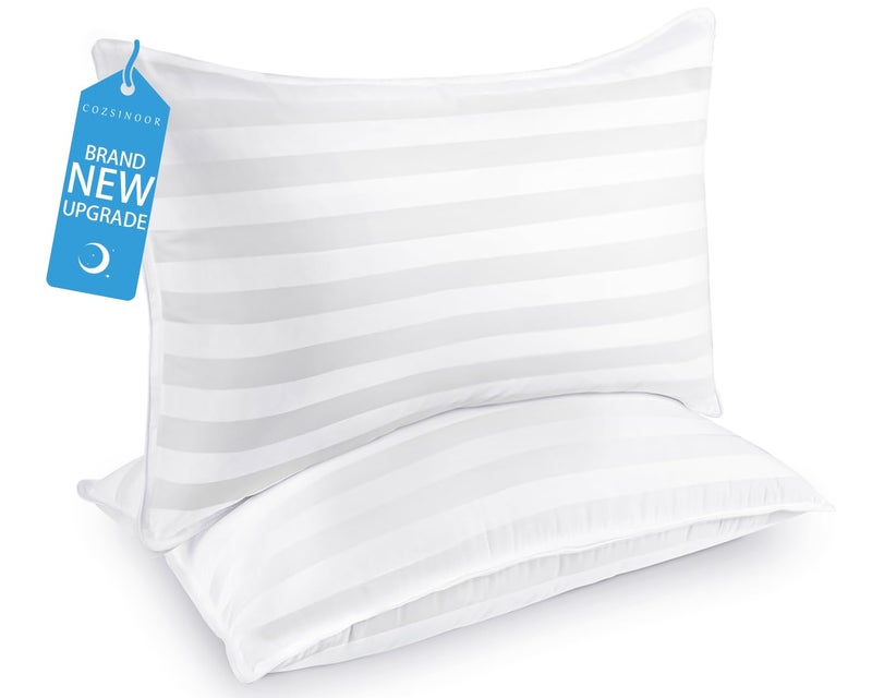 COZSINOOR Queen Size Bed Pillows for Sleeping: Hotel Quality  Set of 2 - Down Alternative Microfiber Filled for Back  Stomach  Side Sleepers  Breathable  and Skin-Friendly - Image 1