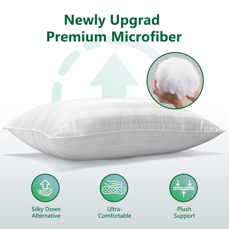 COZSINOOR Queen Size Bed Pillows for Sleeping: Hotel Quality  Set of 2 - Down Alternative Microfiber Filled for Back  Stomach  Side Sleepers  Breathable  and Skin-Friendly - Image 5