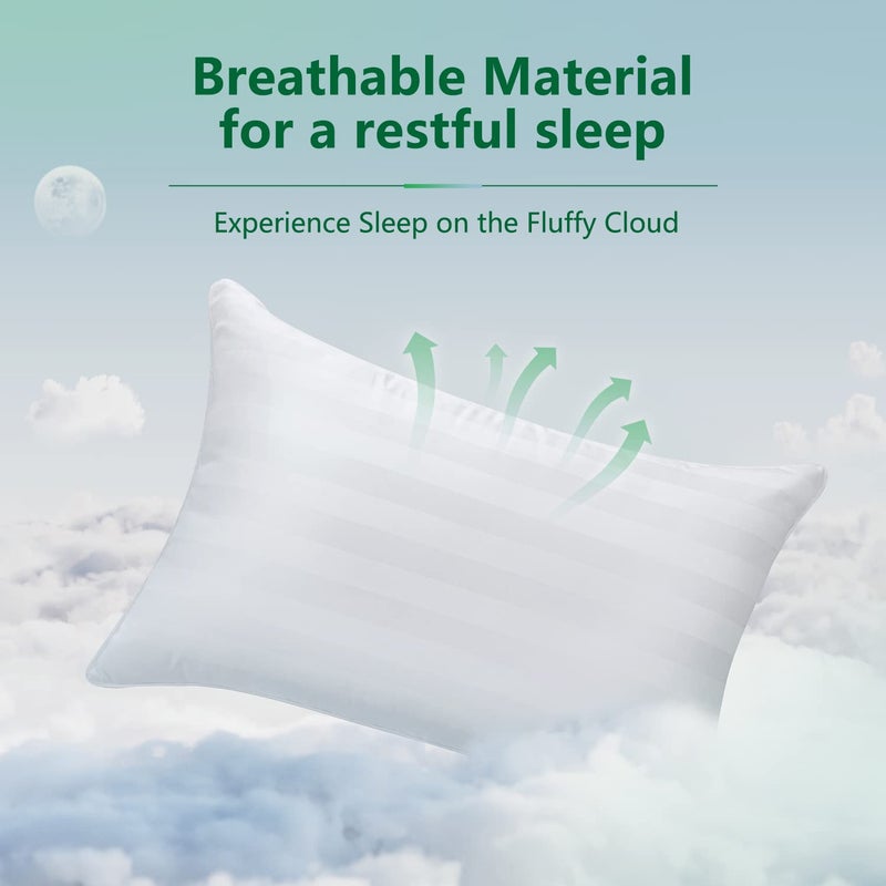COZSINOOR Queen Size Bed Pillows for Sleeping: Hotel Quality  Set of 2 - Down Alternative Microfiber Filled for Back  Stomach  Side Sleepers  Breathable  and Skin-Friendly - Image 3