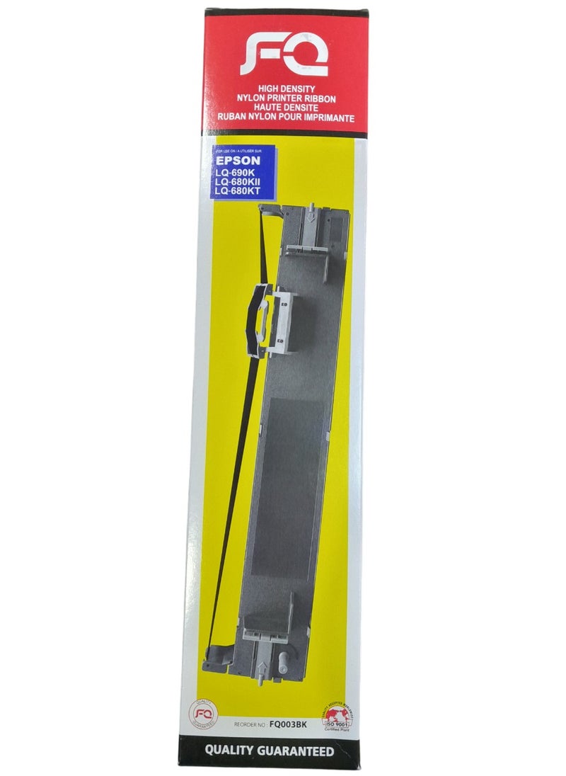 أف كيو شريط طابعة نايلون عالي الكثافة من FQ لطابعات Epson LQ690 LQ-690K، LQ-680KII، LQ-680KT، باللون الأسود  - Image 1