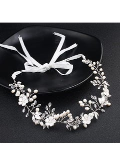 Oriamour Oriamour Bridal Headpieces Freshwater Pearls Hair Vine Wedding Headbands For Bride Flower Girl Silver 