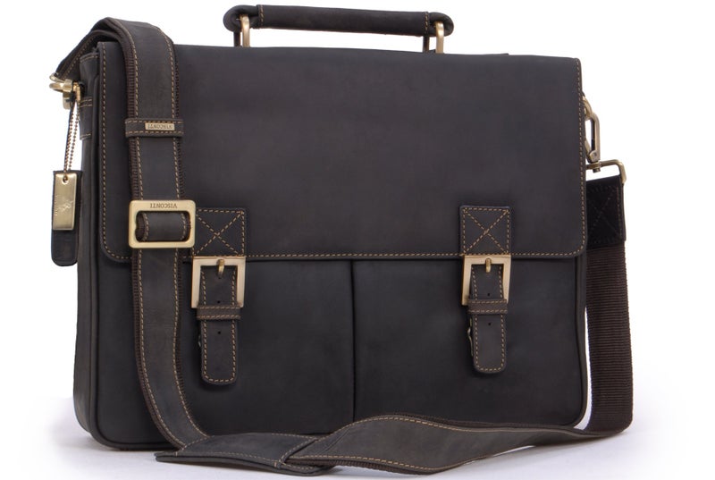 Visconti VISCONTI - Large Men's Leather Messenger Bag - 15 Inch Laptop Bag - A4 Work Bag/Briefcase - Adjustable Shoulder Strap - 18716 BERLIN - Brown  - Image 1