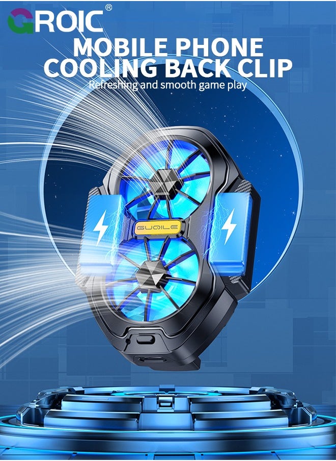 GROIC Phone Cooler, Cellphone Radiator with Dual Semi-Conductor Cooling Chip, Mobile Phones with a Width of 6 to 8 cm for Tiktok Live Streaming, Outdoor Vlog, Mobile Gaming  - Image 2