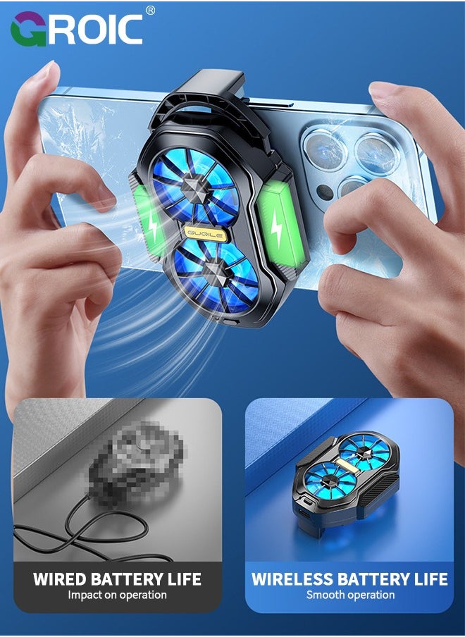 GROIC Phone Cooler, Cellphone Radiator with Dual Semi-Conductor Cooling Chip, Mobile Phones with a Width of 6 to 8 cm for Tiktok Live Streaming, Outdoor Vlog, Mobile Gaming  - Image 3