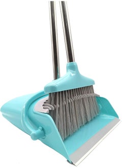 Xifando Xifando Extendable Long Handle Broom and Dustpan Set, Stainless Lightweight Upright Standing Broom and Dustpan Combo for Kitchen Lobby Office Living Room Household Indoor or Outside  - Image 1