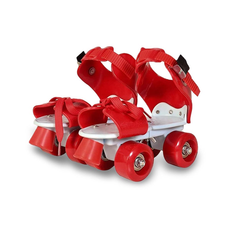 Qwick Click Unisex_Youth Roller Skates With Protective Set Guard Protection Kit For Skating, Cycling & Skateboarding For Kids Age 6-15 Yrs With Knee, Elbow And Wrist Guards (Red), Inline_Skate_Wheel - Image 2