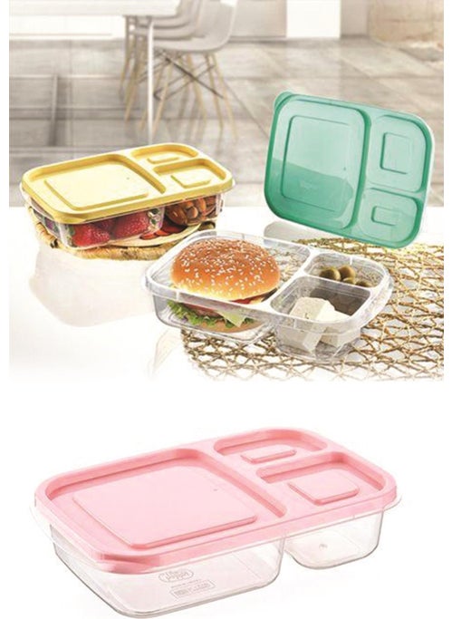 3 Compartment Lunch Box Practical Easy Food Diet Storage Food Container